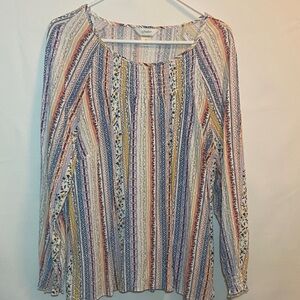 CJ Banks top long sleeve Striped Muti Color